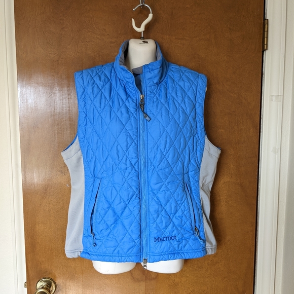 Marmot Jackets & Blazers - Marmot Kitzbuhel Blue Gray Quilted Puffer Vest
